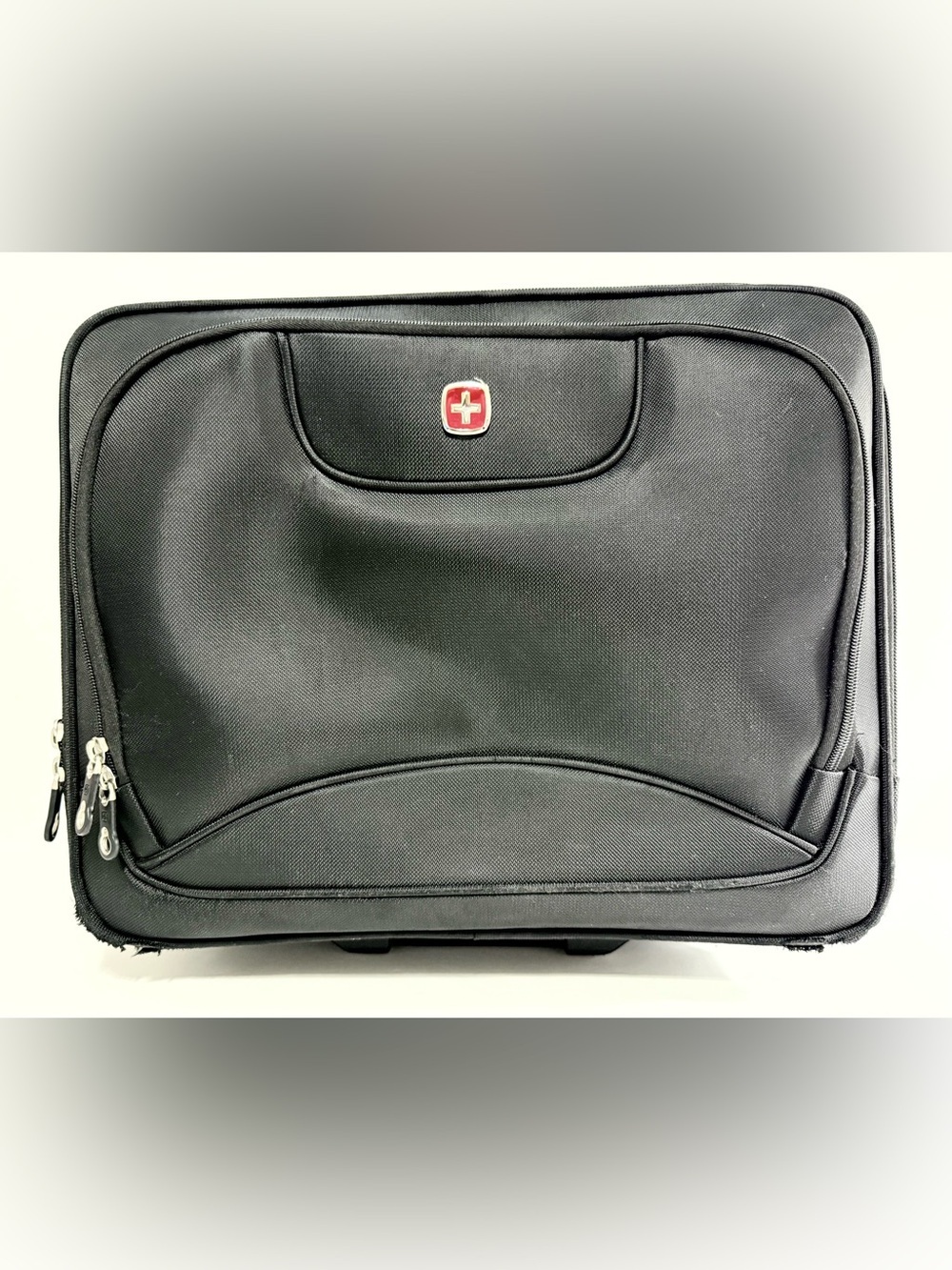 SwissGear Black Rolling Laptop Case with Red Logo - Professional Briefcase